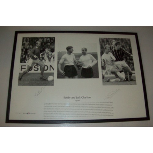 Bobby & Jackie Charlton Signed England Ltd Edition 493/500 Print
